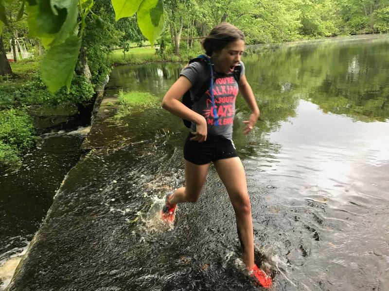 While unnecessary, this water crossing certainly spiced up the run!