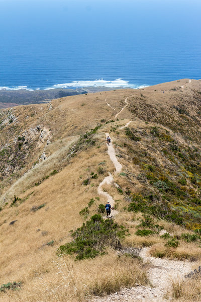 The Valencia Peak Trail travels right along the ridgeline.