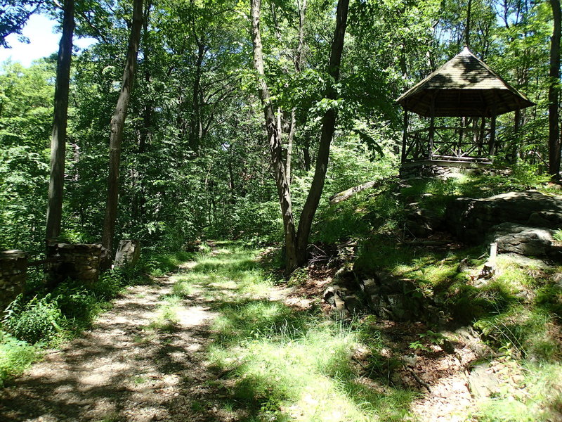 A gazebo stands in the middle of nowhere along the Osborn Loop Trail.