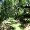 A gazebo stands in the middle of nowhere along the Osborn Loop Trail.