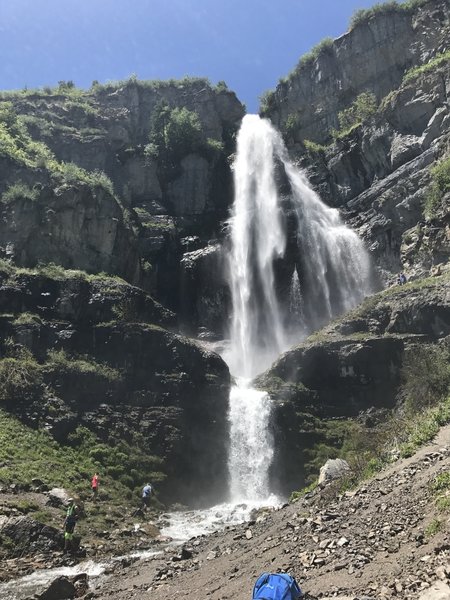 Stewart Cascades, also known as Stewart Falls, flows fervently in mid-June.