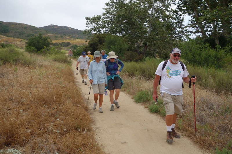 John Strauch leads the Friday hiking group through Los Peñasquitos Canyon.