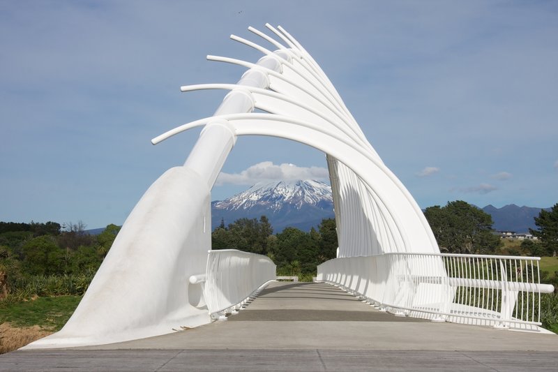 Te Rewa Rewa Bridge looking toward Mt. Taranaki.