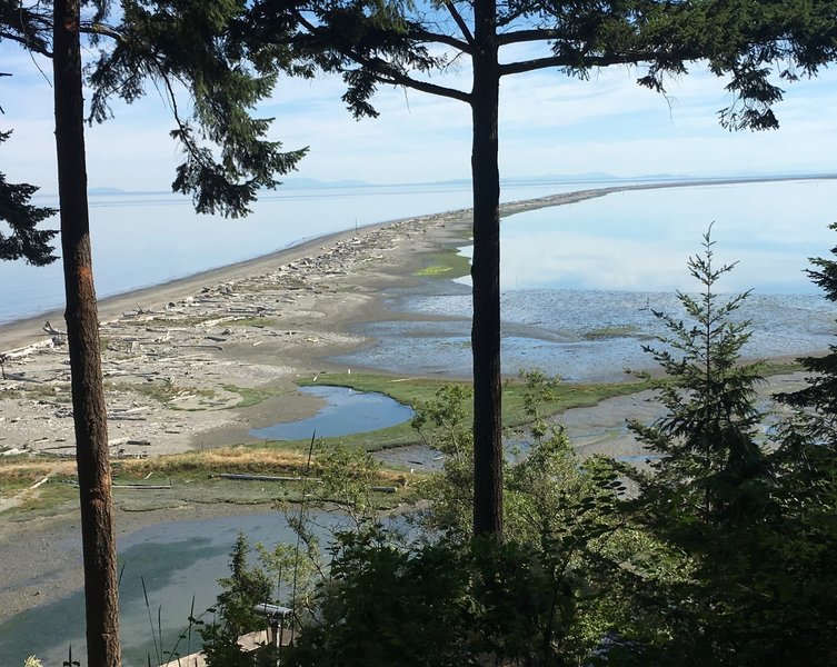 The Dungeness Spit extends far into the Strait of Juan De Fuca.