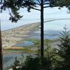 The Dungeness Spit extends far into the Strait of Juan De Fuca.