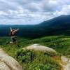 Playing around the slick rocks on top of White Horse Ledge.