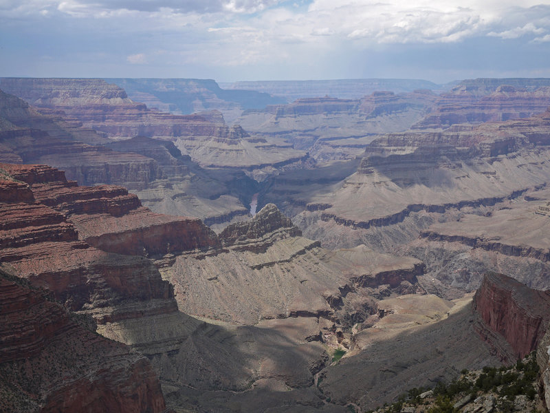 Monument Creek can be seen flowing into the Grand Canyon when viewed from above the Great Mojave Wall.