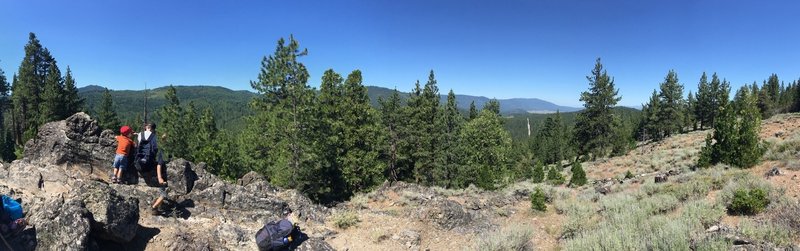 Enjoy a spectacular view of a canyon and forest from the end of the trail.