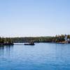 Rock Harbor Lighthouse is beautiful viewed from the water on the Ranger III ferry.