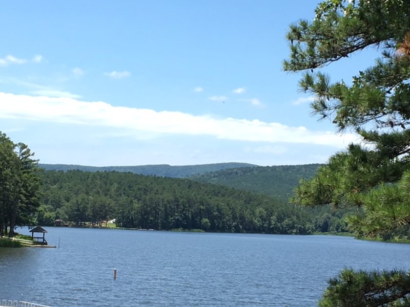 Larger look at the lake with the mountain view.