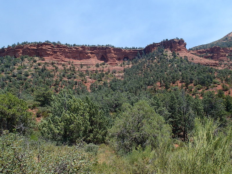 Soldier Pass Arch stands in the distance from the Soldier Pass Trail.