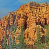 Spectacular hoodoos and rock formations stand along the Castle Bridge Trail.