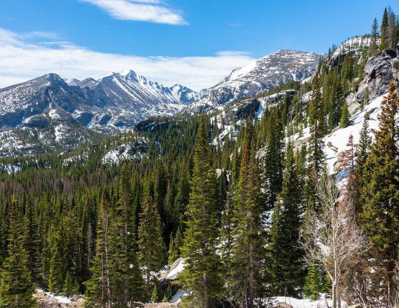 Longs Peak is beautiful from the Emerald Lake Trail.