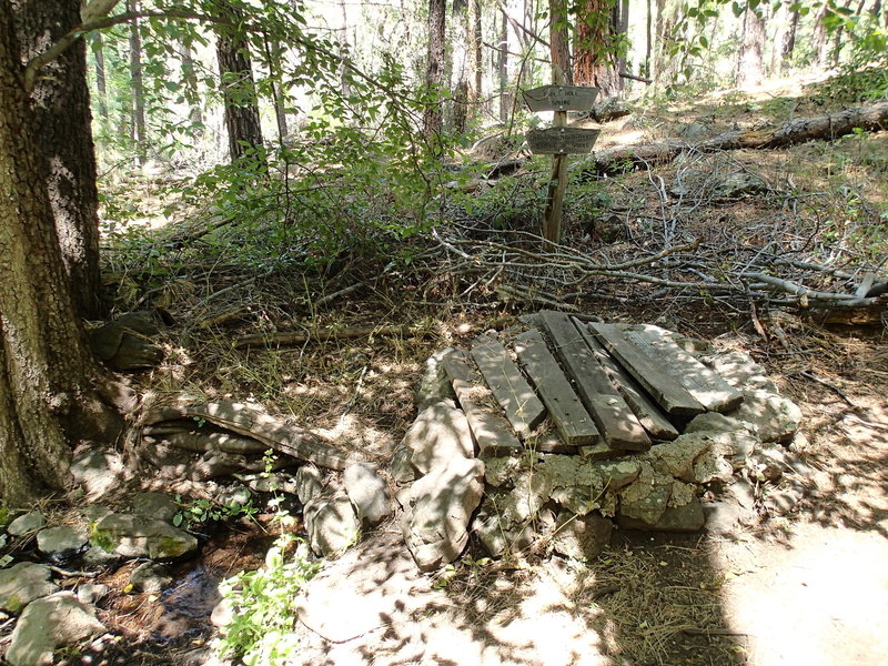 Babe's Spring is (somewhat) safeguarded by these wooden planks.