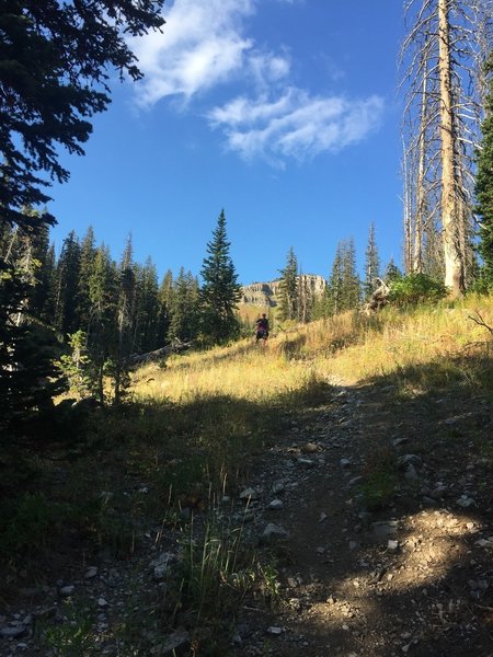 Coming back down from the back end of Waterfall Canyon are steep switchbacks and tough terrain.