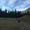 The start of the middle section of Waterfall Canyon that is primarily flat and easy to run.