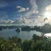 View of steep limestone cliffs from the top of Ti Top Island.