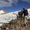 Crossing the final saddle to the summit of Democrat.