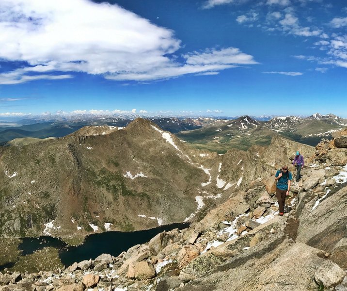 Traversing through boulder fields to Mt. Evans.