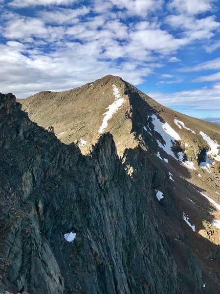 Looking back at Mt. Bierstadt from the end of The Sawtooth.