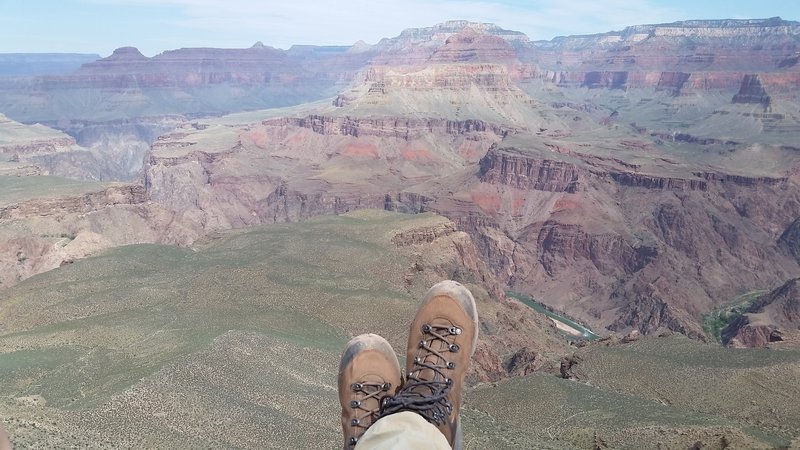 First glimpse of the Colorado River from the South Kaibab Trail at Skeleton Point