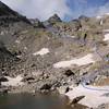 View of the route up the base of the small lake