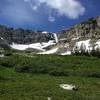 Looking up toward Gibraltar Lake and the smaller St Vrain Glaciers