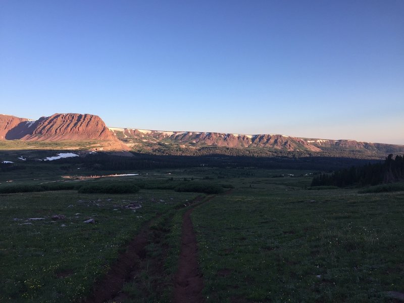 A view down Henry's Fork from near Gunsight Pass.