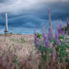 Approaching the memorial under moody skies.