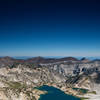 Glacier lake lies almost due west of the summit. The photo use a heavy graduated filter for the dark skies.