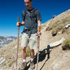 Jeff makes good use of the double walking-stick method on the descent from Eagle Cap Summit.