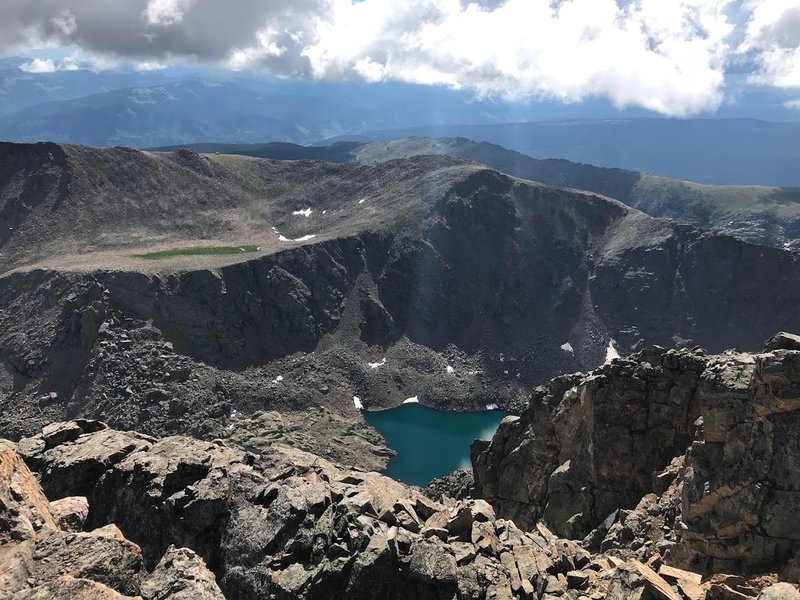 From the summit of Holy Cross, looking down to the Bowl of Tears