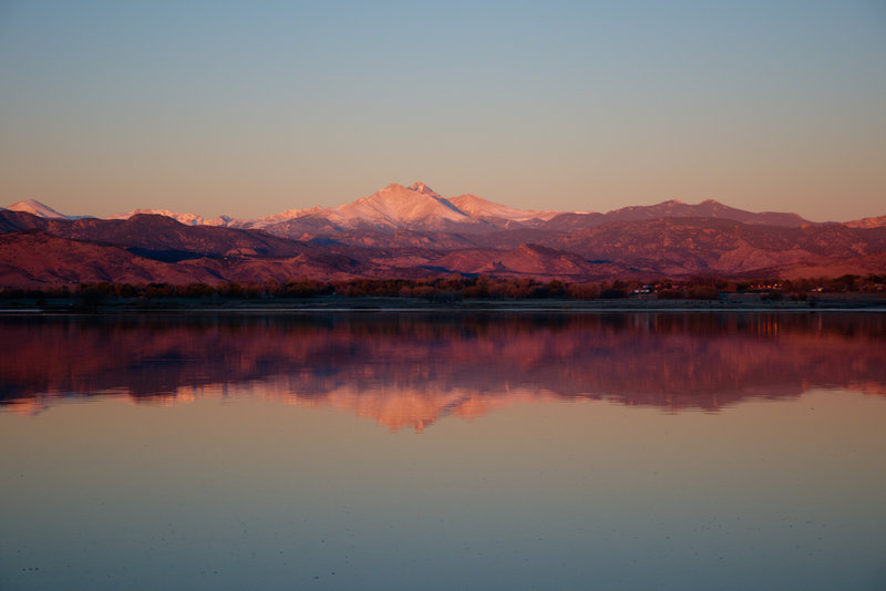 Longs Peak from McIntosh Lake Trail at sunrise