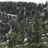 Looking toward Kalmia Pass above Little Lake (L Lake) in Trinity Alps Wilderness