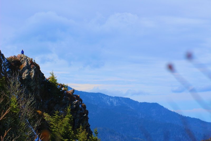 Lone hiker on top of Charlie's Bunion.