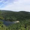 View of Echo Lake Beach from the top of the Beach Cliff Trail.