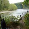 Fishermen at the confluence of the Sandy River and Cedar Creek