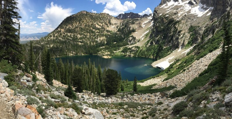 View of Alpine lake on our way up to Sawtooth lake