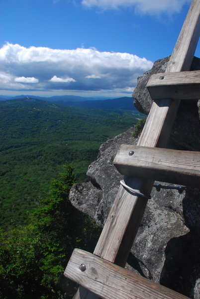 Looking out onto the high country from one of many ladders on the trail.