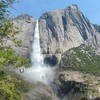 View of Upper Yosemite Falls from past halfway up the trail.