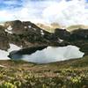 Descending to Kings Lake surrounded by Yellow Paintbrush.