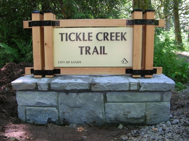 Trail Entrance Sign on East End along Dubarko Road.