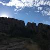 Shot of Horsetooth Rock, just before the final scramble