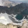 Beautiful glacier-fed lake. View from top.