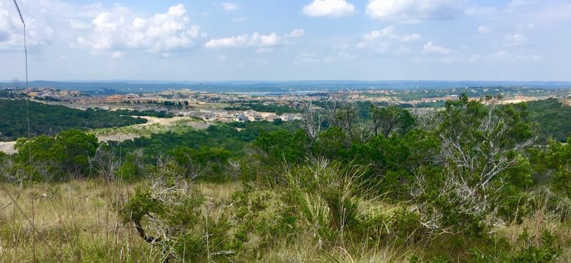 View from the lookout point towards the top of Mt Lakeway (about .4 miles before the top, take the small trail to your right)