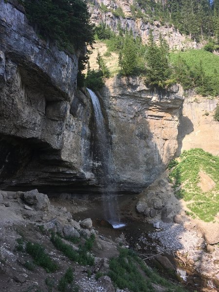 Waterfall from below the Wind Cave