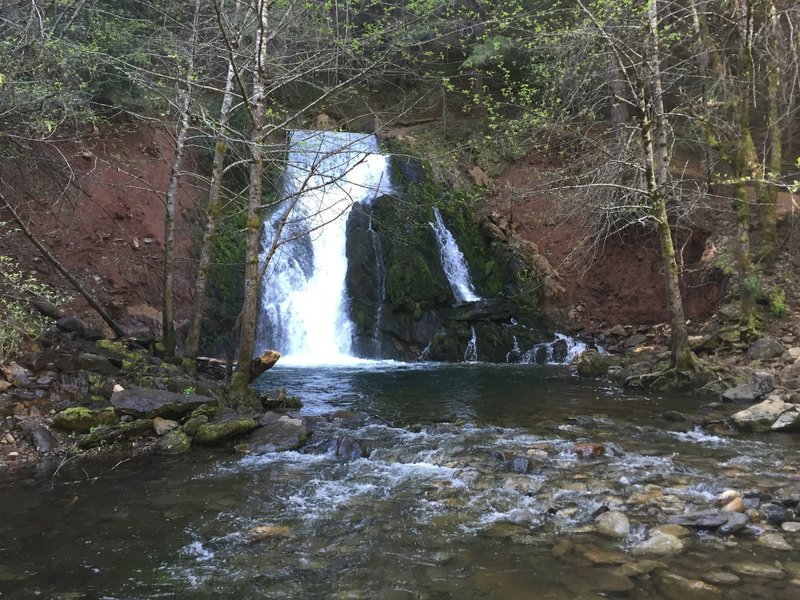 A lovely waterfall at the end of the trail.