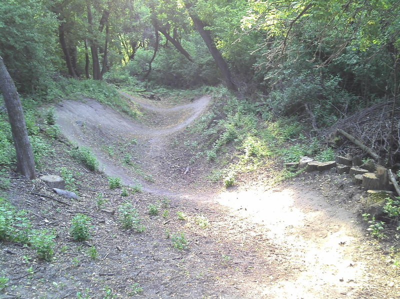 The loop takes advantage of the natural half pipe.