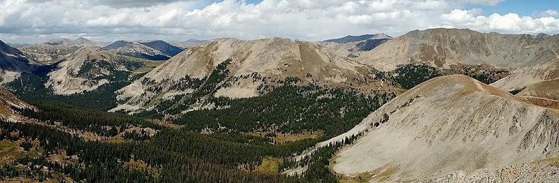 Shown in the pic, left to right: Alpine Tunnel, Williams Pass, Hancock Pass, Tomichi Pass.