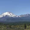 View of Mt. Lassen (left) and the Chaos Crags (right).